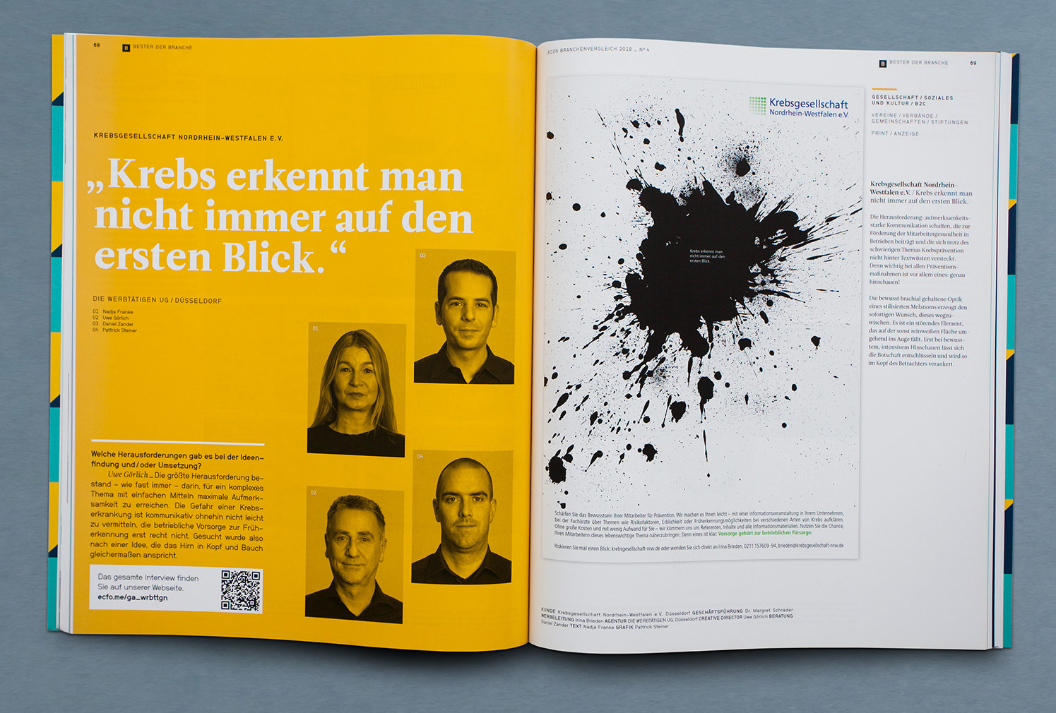 Werbung Krebsgeselschaft NRW Die Werbtätigen Plakat